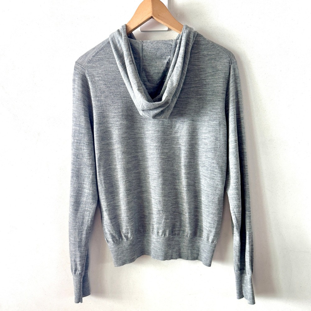 Peter Millar Womens Excursionist Flex Popover Hoodie L Gale Gray Wool Blend Golf - Picture 7 of 11